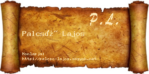 Palcsó Lajos névjegykártya
